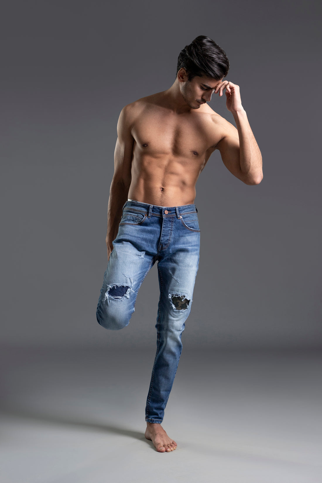 Sculpt Patched Skinny Jeans
