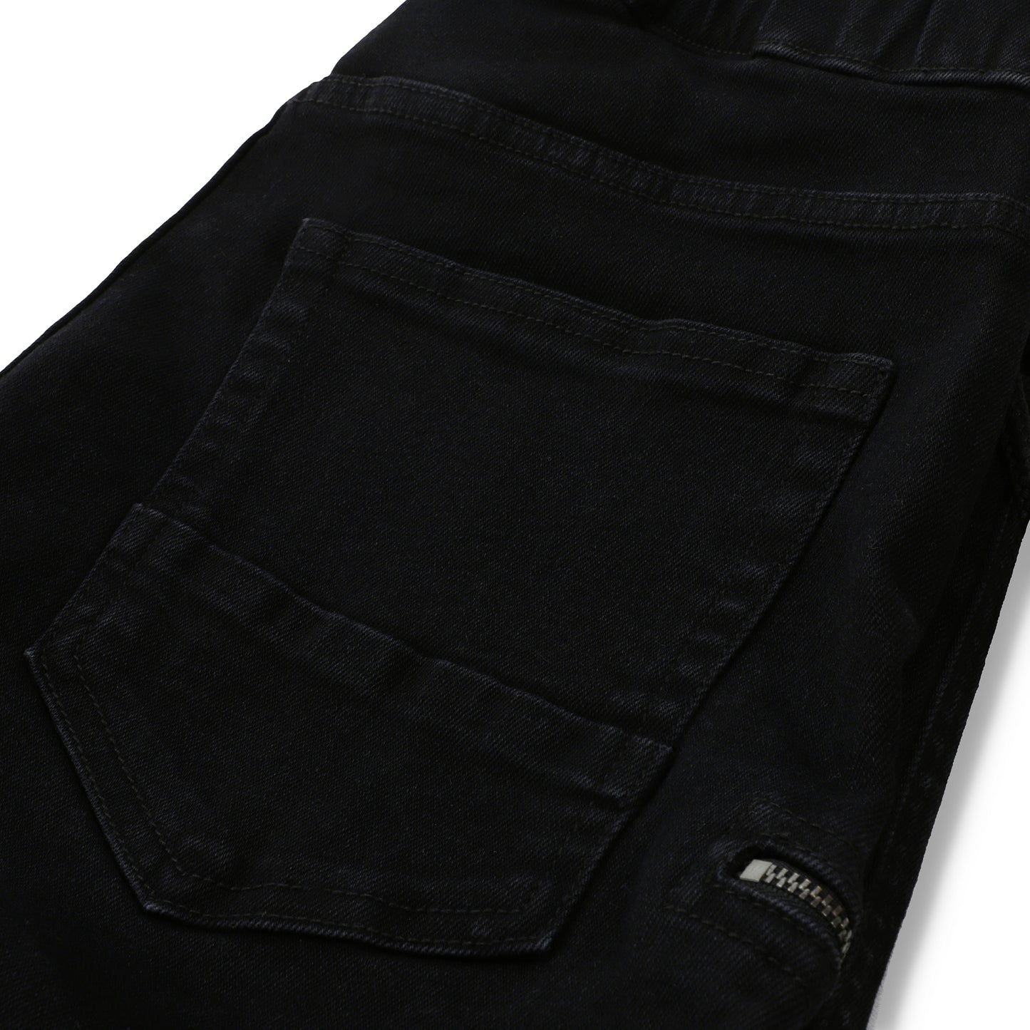 Black Cargo Denim Joggers