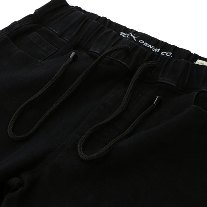 Black Cargo Denim Joggers