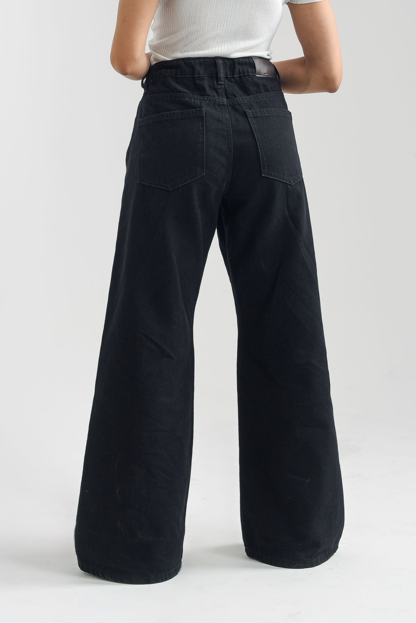 Black Over Dyed Flare Jeans