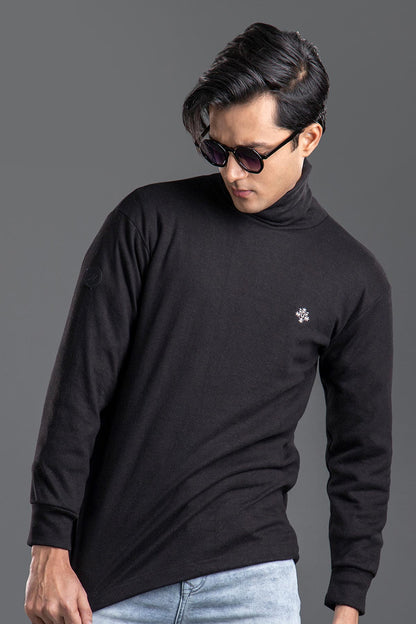 Black Hi-Neck  Sweatshirt