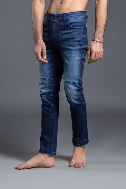 Stretchable Skinny Jeans Cut & Sew (Dark Blue)