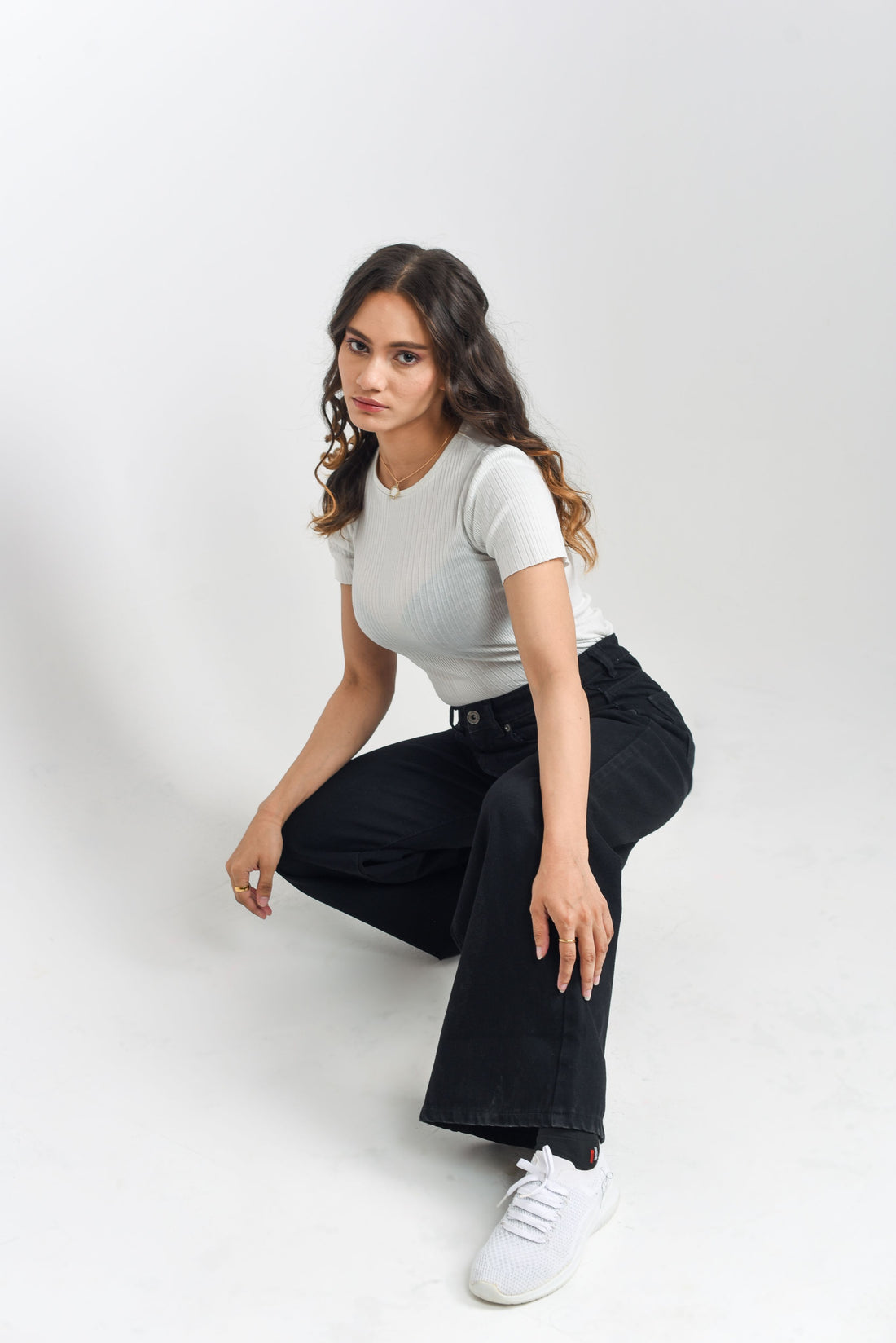 Black Over Dyed Flare Jeans 