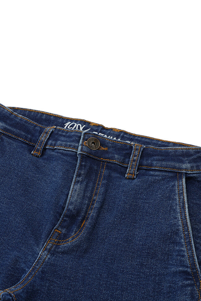 Denim Culottes with Shaded Bottoms 