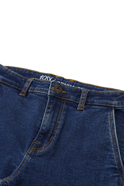 Denim Culottes with Shaded Bottoms 