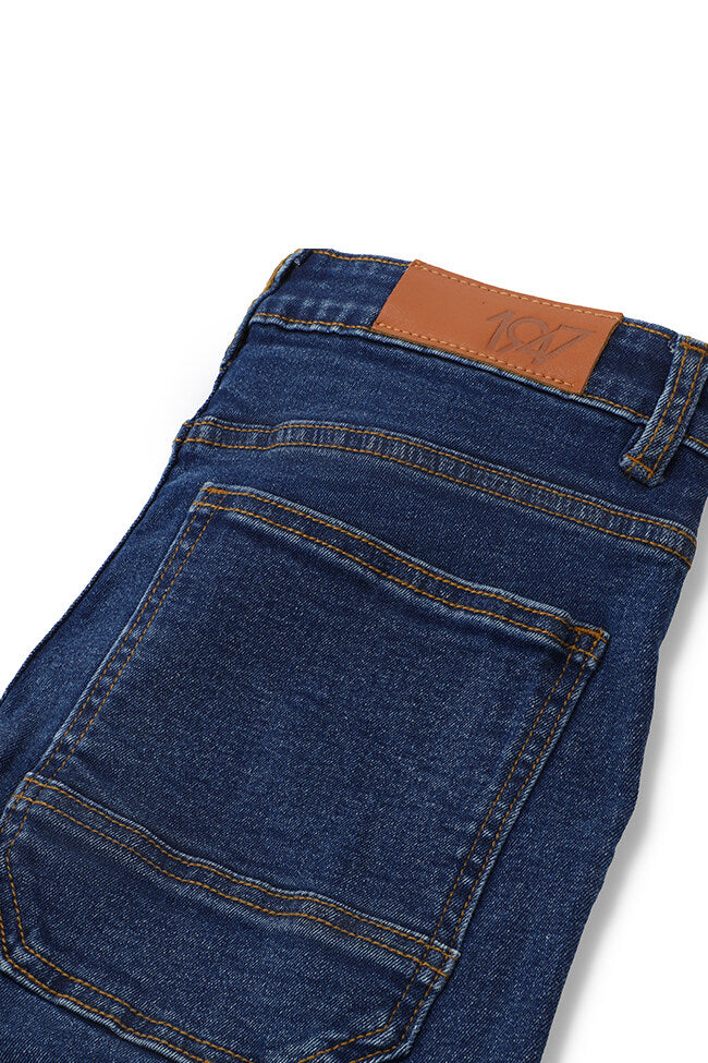 Denim Culottes with Shaded Bottoms 