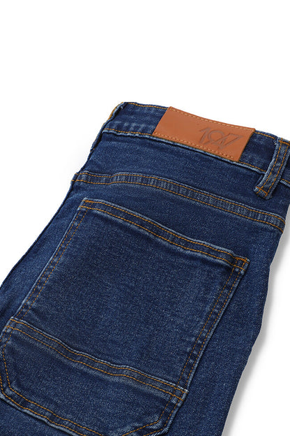 Denim Culottes with Shaded Bottoms 