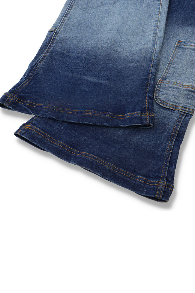 Denim Culottes with Shaded Bottoms 