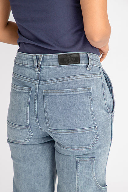 Denim Grey Culottes with Lower Pockets 