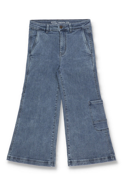 Denim Grey Culottes with Lower Pockets 