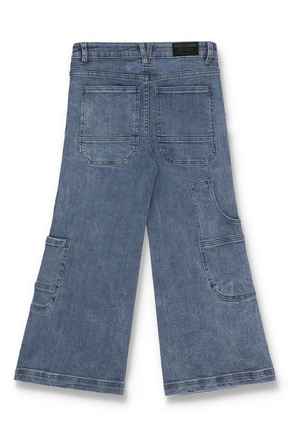 Denim Grey Culottes with Lower Pockets 