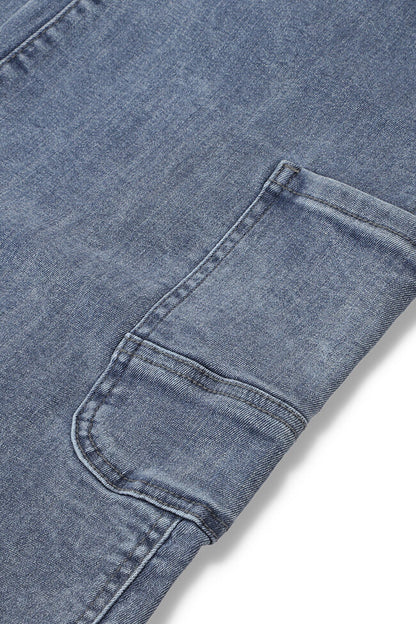 Denim Grey Culottes with Lower Pockets 