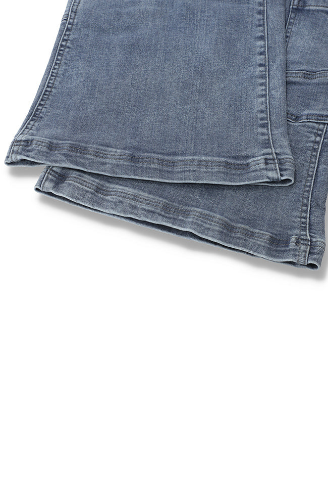 Denim Grey Culottes with Lower Pockets 