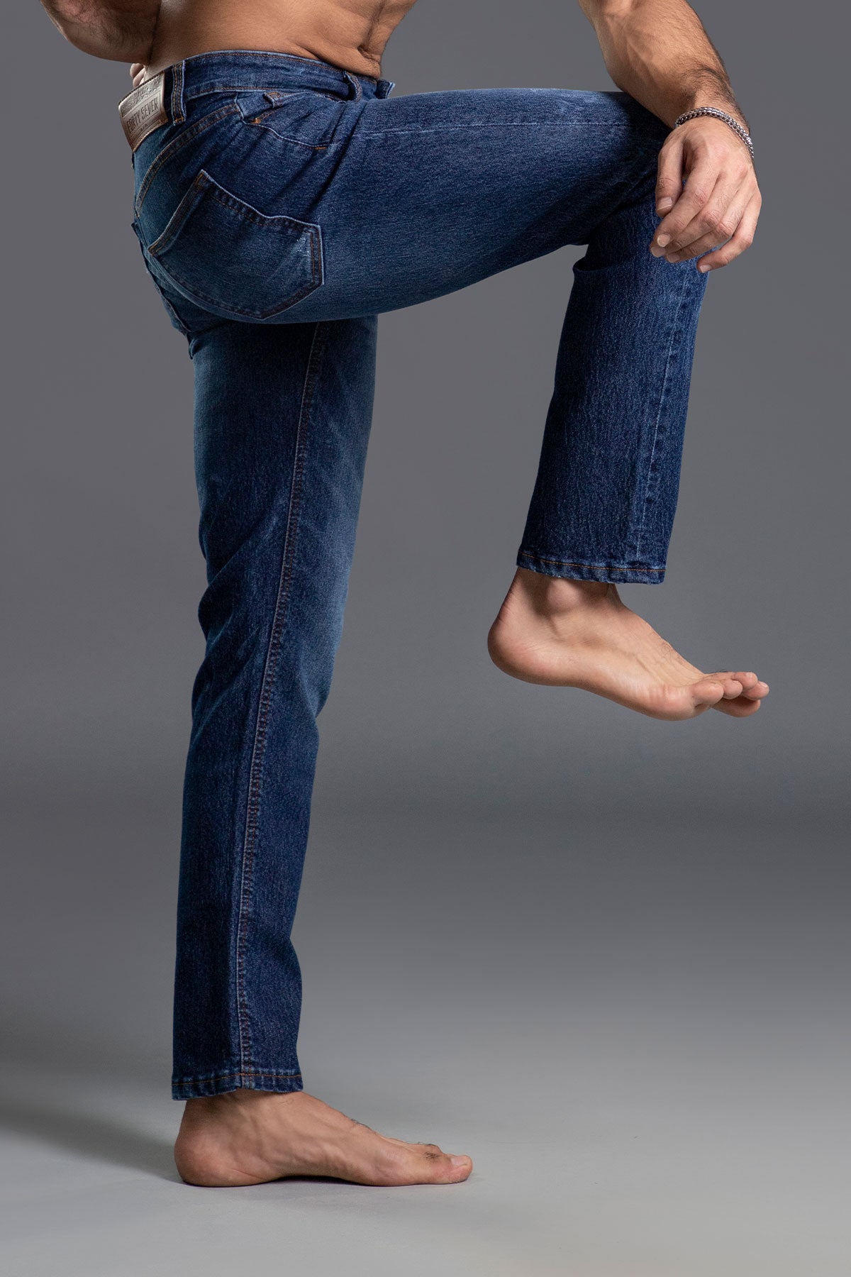 Stretchable Skinny Ripped Jeans (Yale Blue)