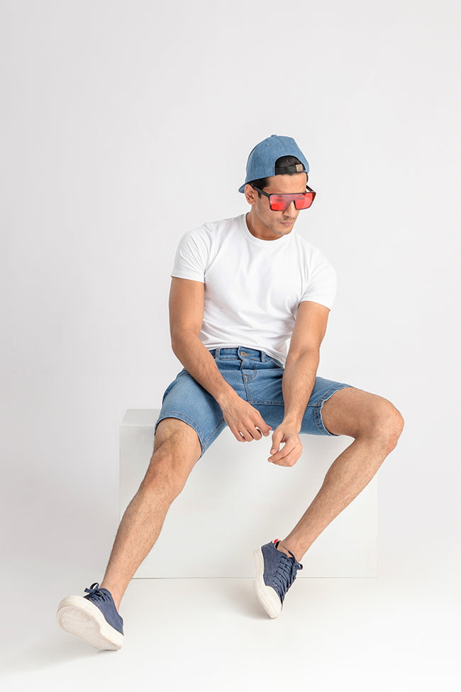Ocean Blue Denim Shorts 