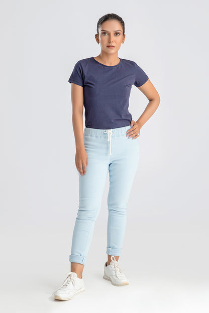 Pastel Blue Casual Jeggings 
