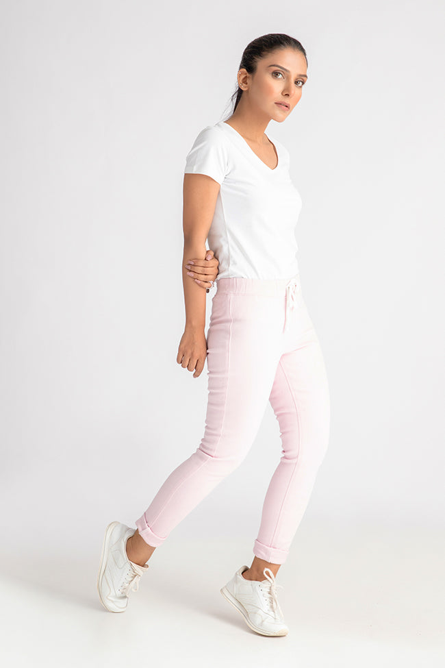Pink Casual Jeggings 
