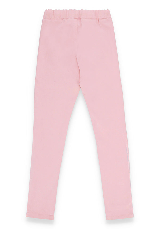 Pink Casual Jeggings 