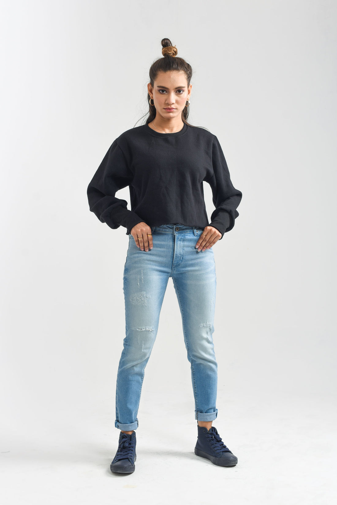 Women's Black Crop Top